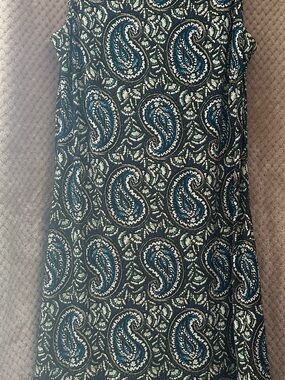 Tommy Hilfiger Teal, Blue & Black Paisley Dress